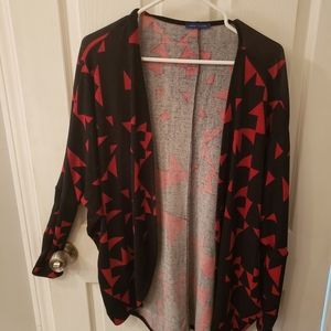 Black with red Aztec design